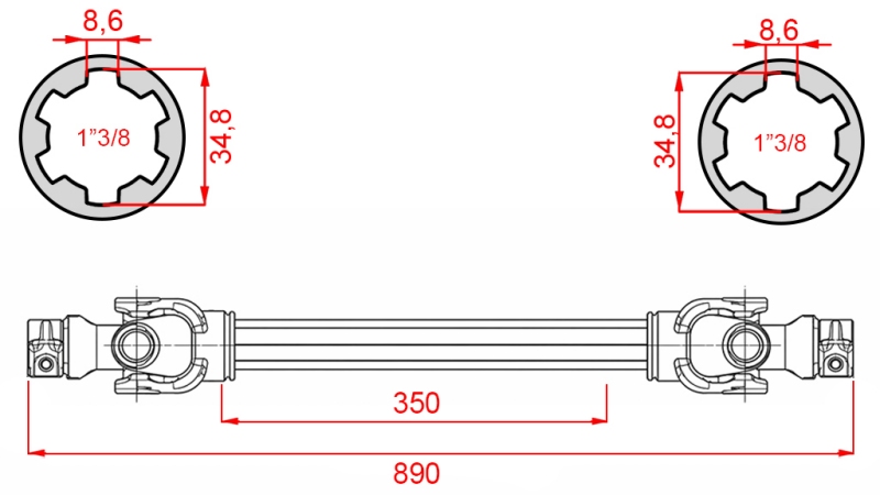 ΑΞΟΝΑΣ ΚΑΡΝΤΑΝ ECO 890mm 30-75HP STANDARD