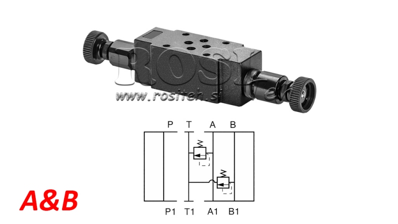 SAFETY VALVE CETOP 3 (PORT A AND B) 15-315 BAR