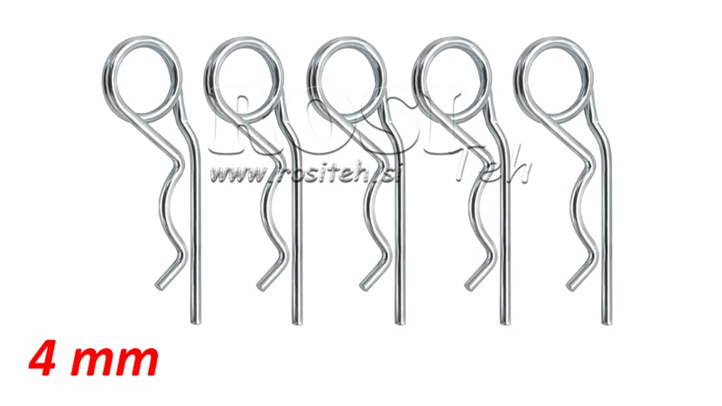 CONFEZIONE DA 5 COPPIGLIE A MOLLA DOPPIO GIRO fi 4 mm