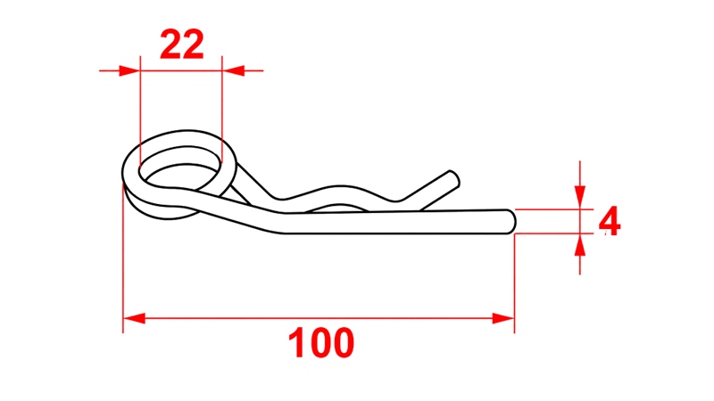 CONFEZIONE DA 5 COPPIGLIE A MOLLA DOPPIO GIRO fi 4 mm