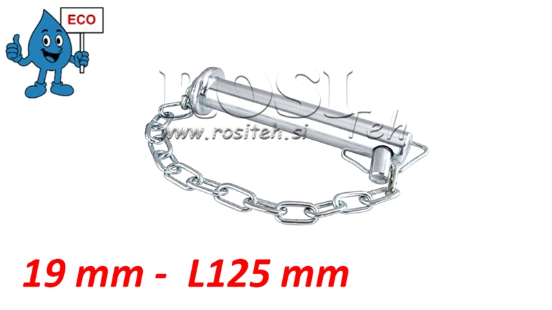 PERNO PER TERZO PUNTO 19MM - L125MM CON CATENA - ECO