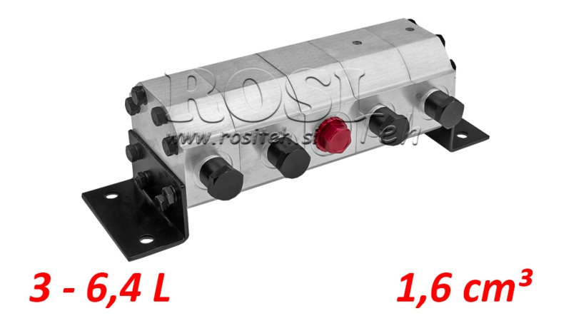 HIDRAULIKUS FOGASKEREKES ÁRAMLÁS ELOSZTÓ SZELEP 4/1 (3-6,4 lit - max.240bar) 1,6cc/SEG
