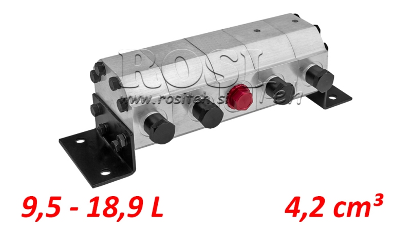 HIDRAULISKAIS ZOBU PLŪSMAS DALĪTĀJS 4/1 (9.5-18.9LIT - MAX.240BAR) 4.2CC/SEG