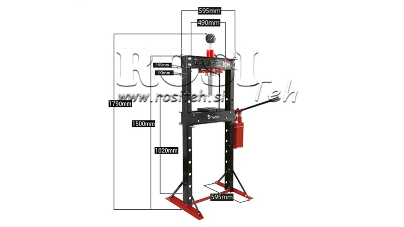 HYDRAULISCHE WERKSTATTPRESSE FÜR LAGER 20T - Doppelpumpe
