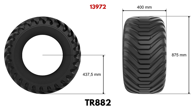 400/60-15,5 ANHÄNGERREIFE TR 882 16pl MIT FELGE 13,00X15,5