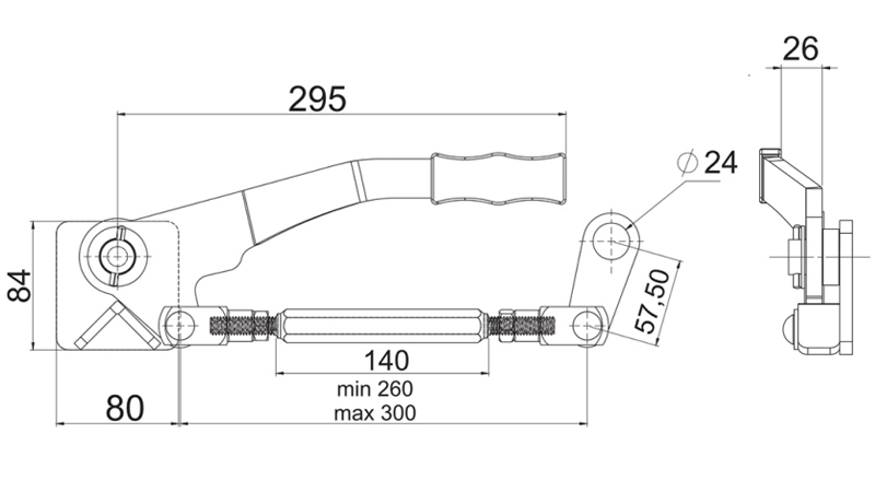 UCHWYT ZAMKA PO LEWEJ STRONIE