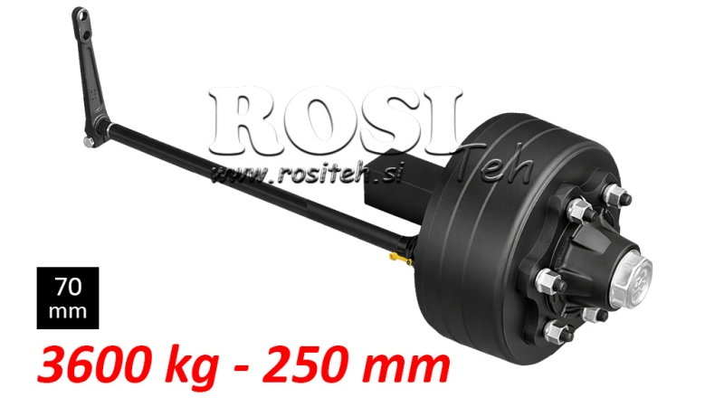 POLOOS S BRZDAMI - 3600 kg (6 SKRUTIEK) - 250 mm