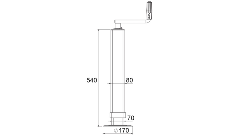 GEWINDE-STÜTZBEIN (HÖHE 540 mm - HUB 380 mm) - 1.200 kg