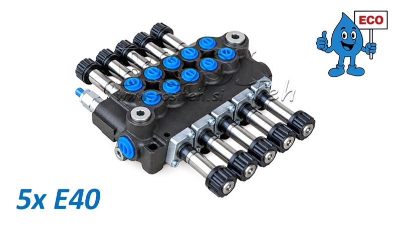 HYDRAULISCHES MAGNETVENTIL (OHNE SPULEN) – 5-SEKTIONEN-STEUERVENTIL 5xE40 ECO