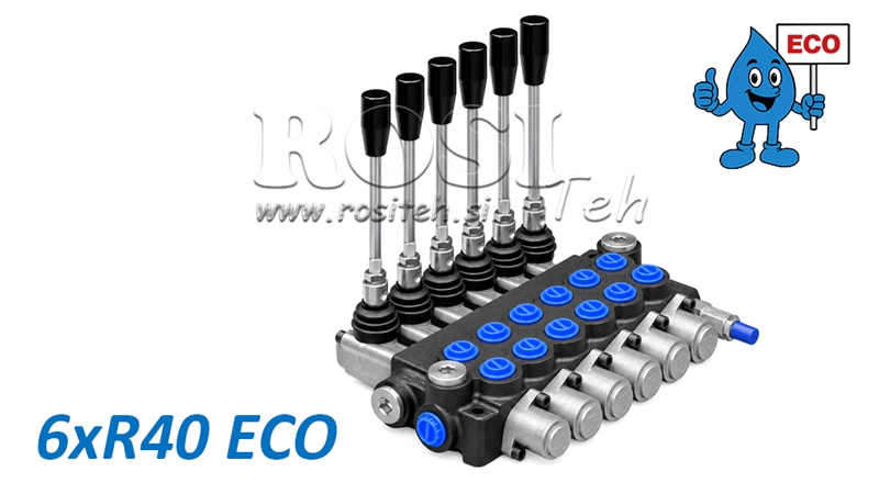 HYDRAULISCHES HANDVENTIL – 6-SEKTIONEN-STEUERVENTIL 6xR40 ECO