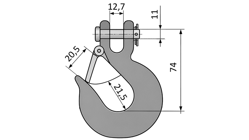 HAKEN MIT SICHERHEITSKLAPPE - 2000 KG