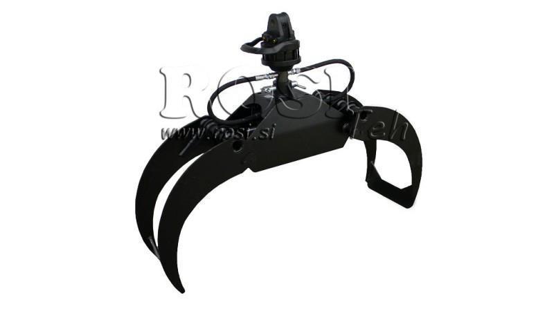 ARTIGLIO FORESTALE LG1200 kg - 1120 mm ROTATORE 3000/1500 KG CON ASSE