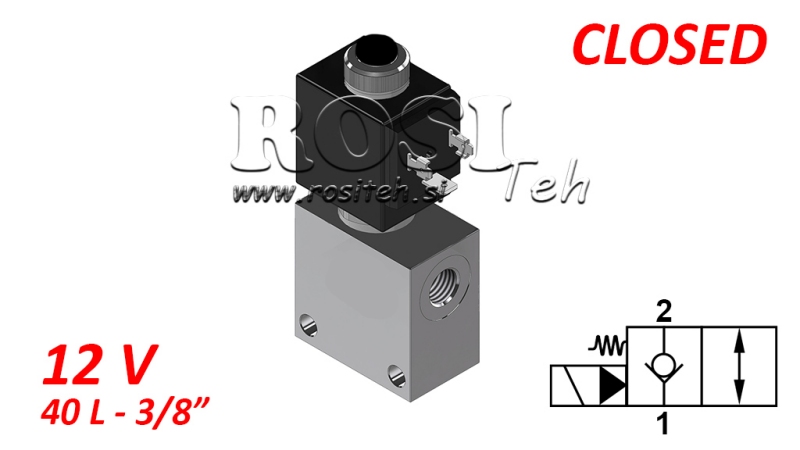 2-WEG KLEP 3/8 (NC) 12V - 40LIT