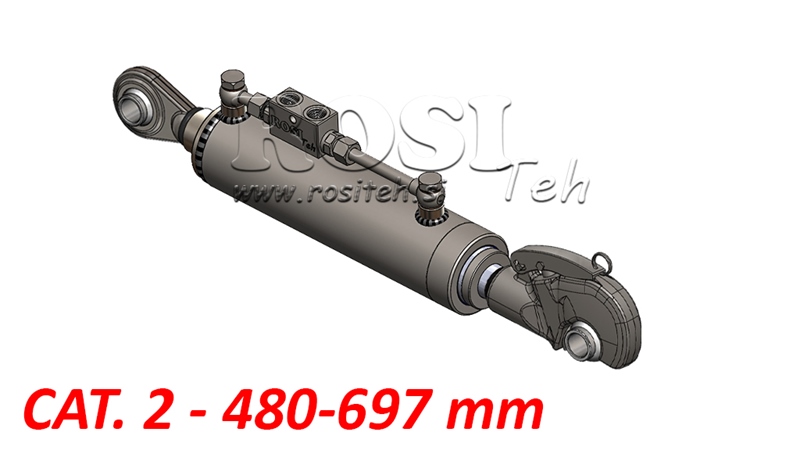 TELESKOPISCHER HYDRAULISCHER AUTOMATIK-OBERLENKER - CAT. 2 (45-95 HP) - 480-697 mm (25,4 mm)