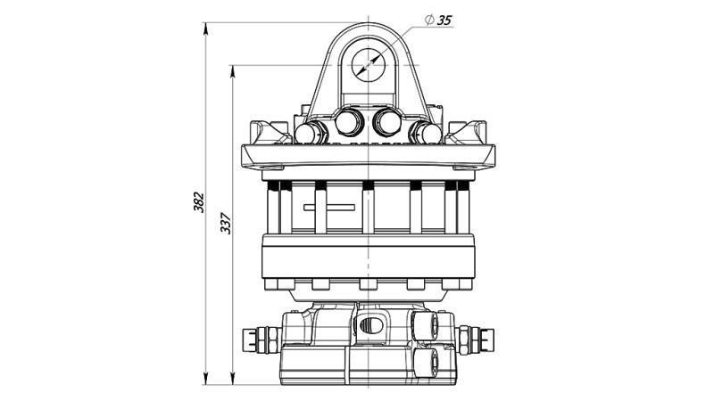 ROTATORE IDRAULICO 10000/5000 KG CON FLANGIA