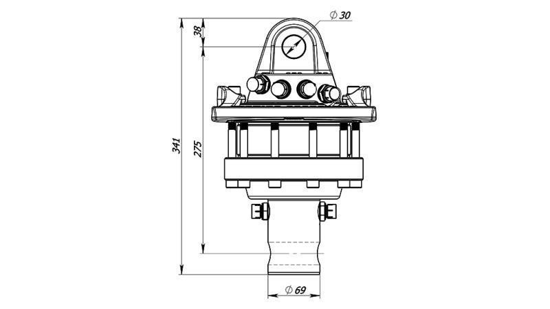 ROTATOR HYDRAULICZNY 5500/3250 KG Z OSIĄ