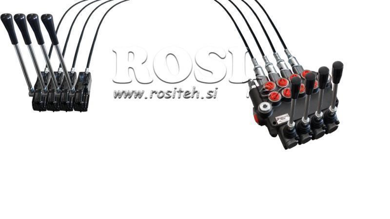 JOYSTICK DOPPELHANDGRIFF 1.5 m. HYDRAULIKVENTIL 4xP40 Liter