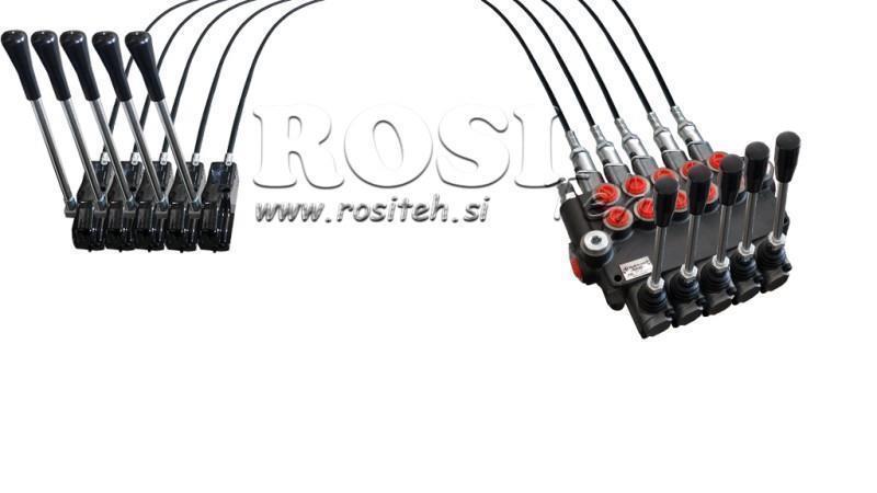 JOYSTICK DOBBELT HÅNDTAG 2.5 m. HYDRAULISK VENTIL 5xP40 liter