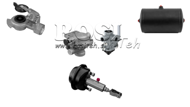 SÆT AF LUFT-HYDRAULISKE BREMSER TIL TRAILER KOMPLET ENKELT CIRKULÆRT SYSTEM 1 CYLINDER