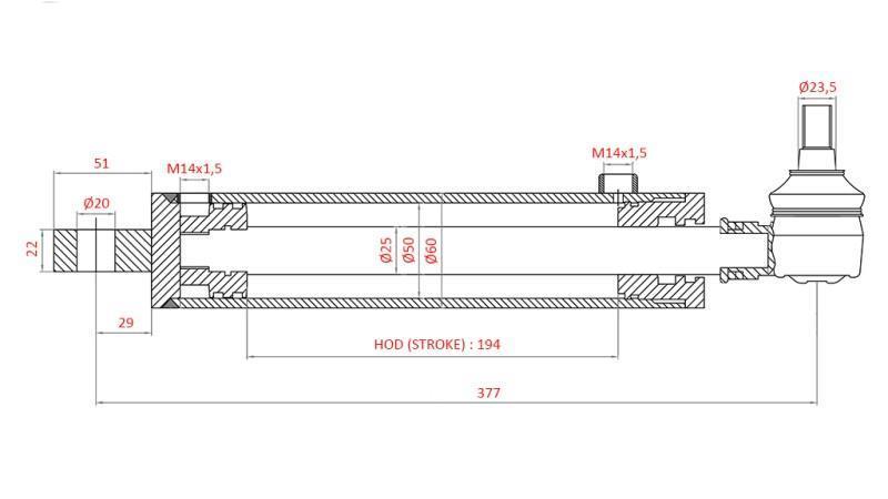 ХИДРАВЛИЧЕН УПРАВЛЯВАЩ ЦИЛИНДЪР SAME OEM-169.6352.4/10