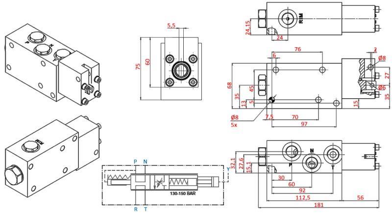 HYDRAULISCHER PROPORTIONAL-TRACTOR-BREMSVENTIL MECHANISCH
