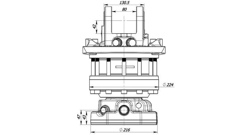 OBROTOWY ZAWÓR HYDRAULICZNY 10000/5000 KG Z FLANSZĄ 2PR