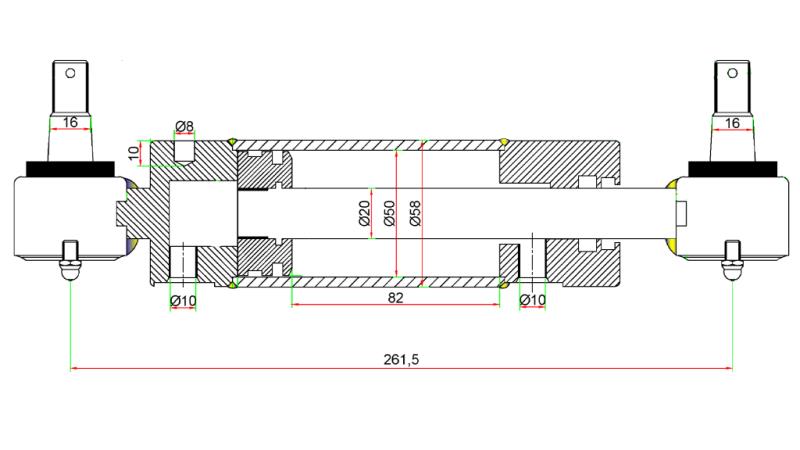 CILINDRO DE DIREÇÃO HIDRÁULICA JOHN DEERE OEM-AM147174