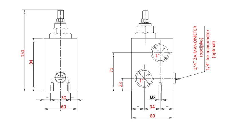RÉGULATEUR DE PRESSION HYDRAULIQUE VMPP 1' 50-400 BAR - 160lit