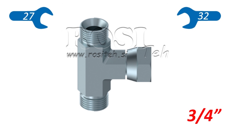 T-STÜCK MIT DREHENDER MUTTER 3/4
