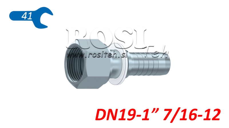 HYDRAULIC FITTING DKORFS FEMALE DN19-1 7/16-12