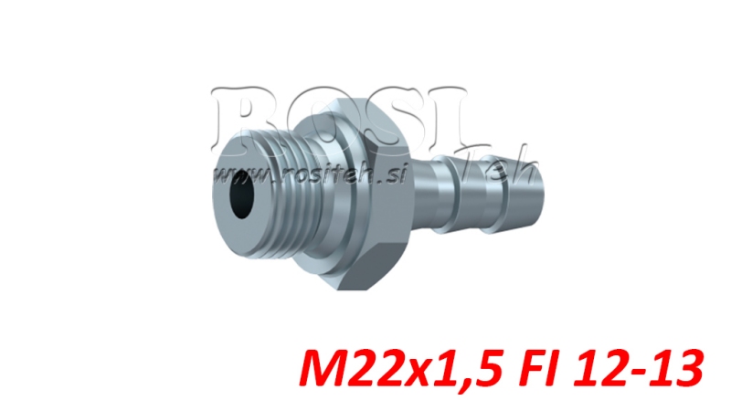HYDRAULIKANSCHLUSS - MÄNNLICH M22x1,5 FÜR GUMMISCHLAUCH FI 12 - 13