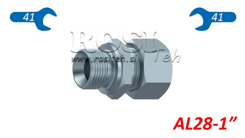 HYDRAULISK DUBBEL-AGTIG CYLINDER MED MØTRIK AL28-BSP1