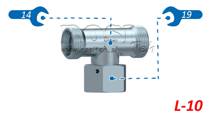 HIDRAULISKAIS T-GABALS L-10 AR CENTRĀLO GROZĀMO UZGRIEZNI M16X1,5