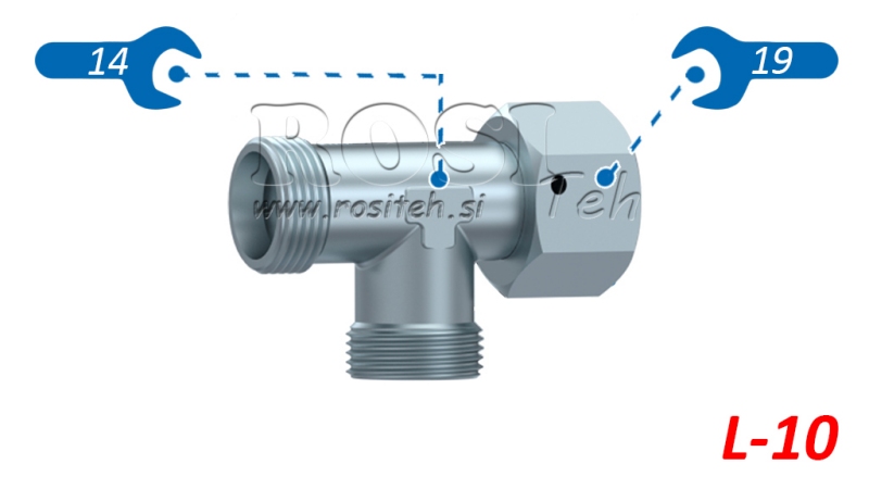 HIDRAULISKAIS T-GABALS L-10 AR SĀNU GROZĀMO UZGRIEZNI M16X1,5