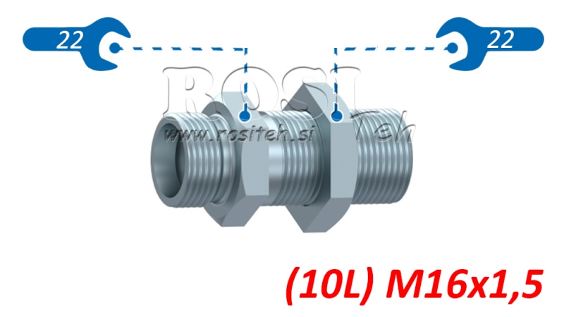 HIDRAULINIS PERĖJIMO DVIGUBA JUNGTIS (10L) M16X1,5