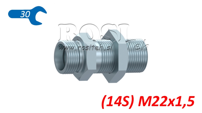HYDRAULISCHE DOORVOER DUBBELE KOPPELING (14S) M22X1,5
