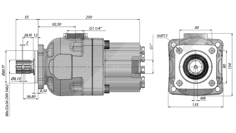HYDRAULISCHE KOLBENPUMPE -80cc - 270 bar