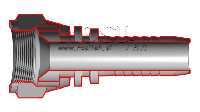 HYDRAULISCHER ANSCHLUSS DKJ JIC74° WEIBLICH DN13-1” 1/16-12