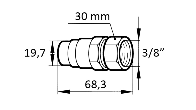 ACOPLAMENTO RÁPIDO ESCAVADEIRA FFH MACHO 3/8