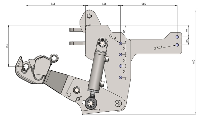 KOMPLETNÝ TROJBODOVÝ ZÁVES UNIVERZÁLNY CAT. 1 - PROFI AUTOMATIC PRE TRAKTOR 800 KG