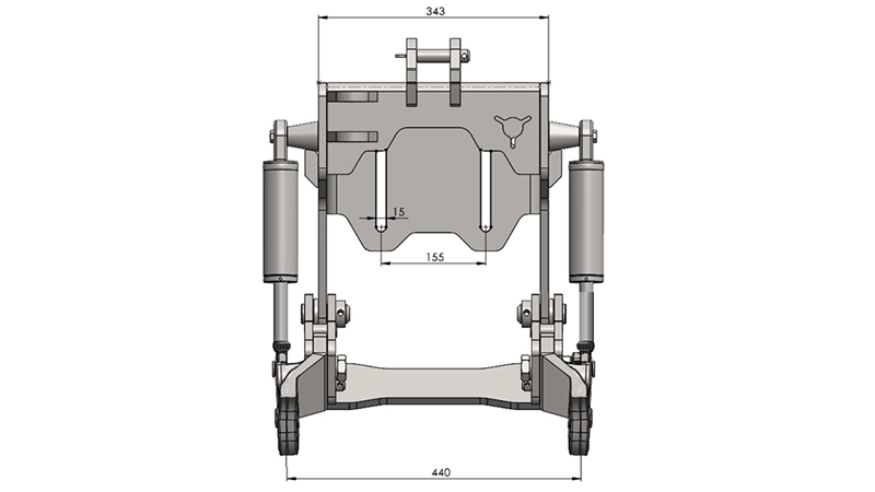 KOMPLETNÝ TROJBODOVÝ ZÁVES UNIVERZÁLNY CAT. 1 - PROFI STANDARD PRE TRAKTOR 800 KG
