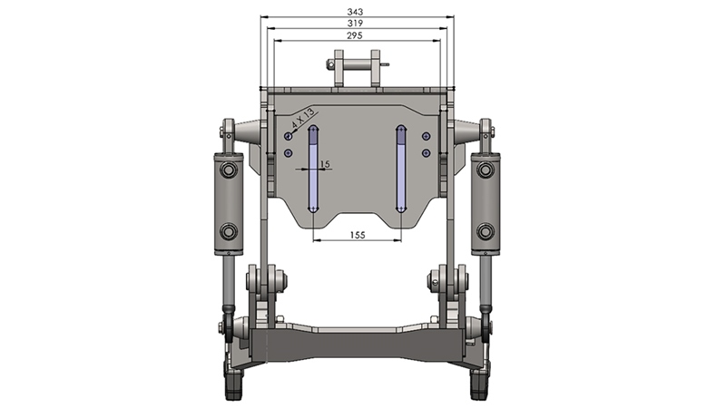 KOMPLETNÝ TROJBODOVÝ ZÁVES UNIVERZÁLNY CAT. 1 - PROFI STANDARD PRE TRAKTOR 800 KG