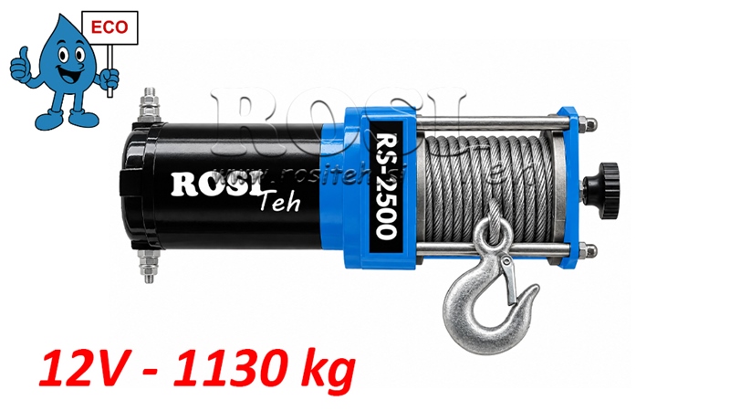 12 V ELEKTRISCHE SEILWINDE RS-2500 - 1130 kg - ECO