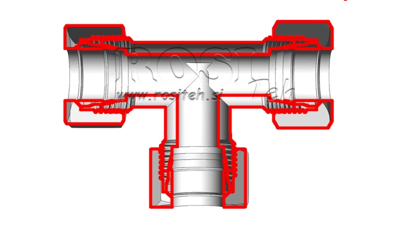 HYDRAULIC T-PIECE L-15 WITH NUT