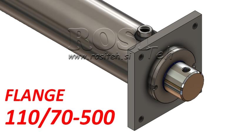 CILINDRO HIDRÁULICO COM PLACA DE MONTAGEM 110/70-500