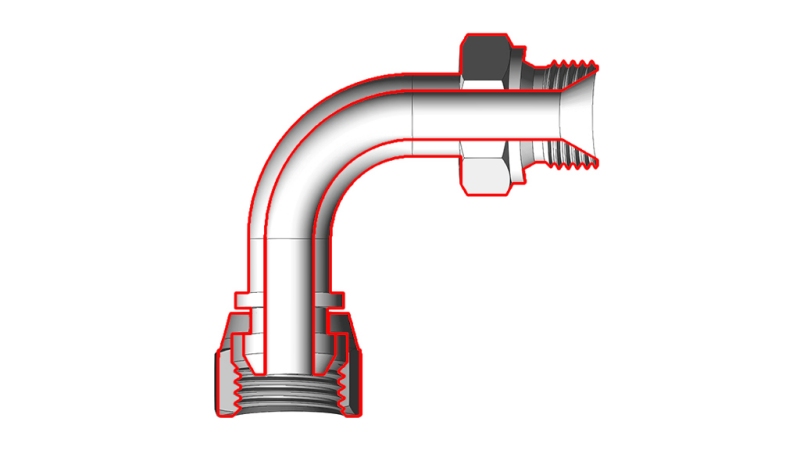 HYDRAULIK KNIE 90° BSP MÄNNLICH-WEIBLICH 1/2