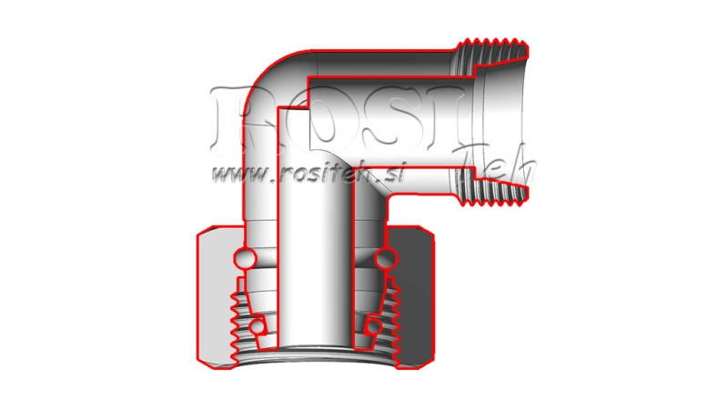 HYDRAULISCHER 90°-WINKEL L-10 MIT SCHWENKMUTTER M16X1,5