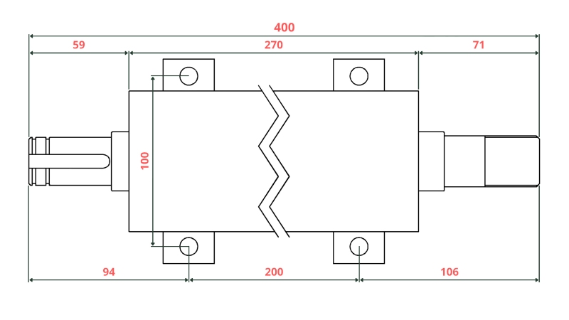 GUSS-EISEN KREISSÄGENWELLE 400MM (RECHTES GEWINDE)