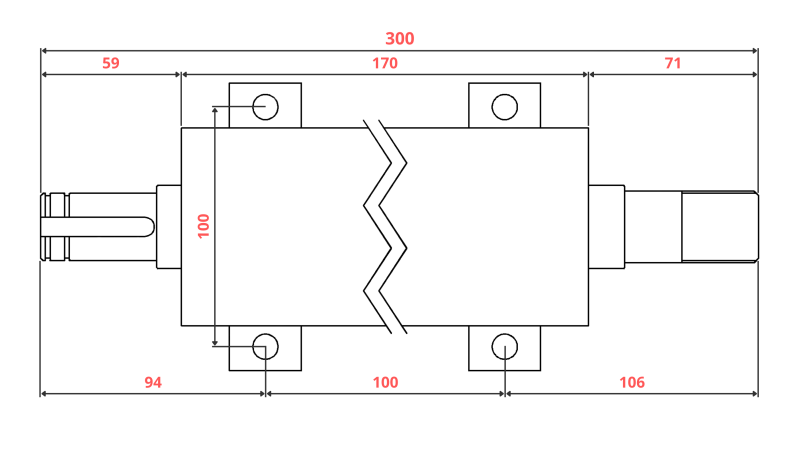 GUSS-EISEN KREISSÄGENWELLE 300MM (LINKS GEWINDE)