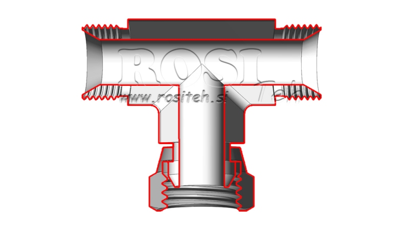 T-STÜCK MIT DREHENDER MUTTER 1